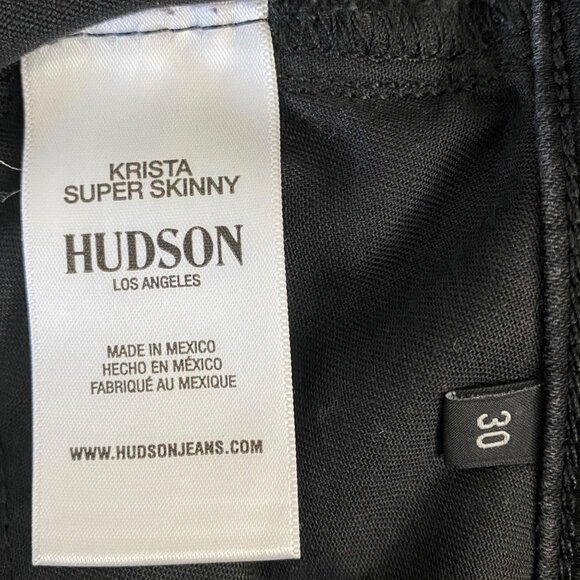Hudson Krista Super Skinny Ankle Jeans Women's 30 Faded Black Wash Mid-Rise New - Picture 10 of 11
